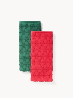 Set di 2 strofinacci in spugna di cotone jacquard