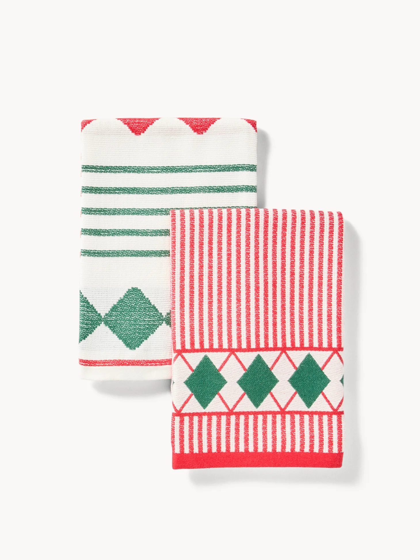 Set di 2 strofinacci in spugna di cotone jacquard