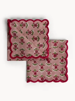Set di 2 tovaglioli in puro cotone con stampa block print