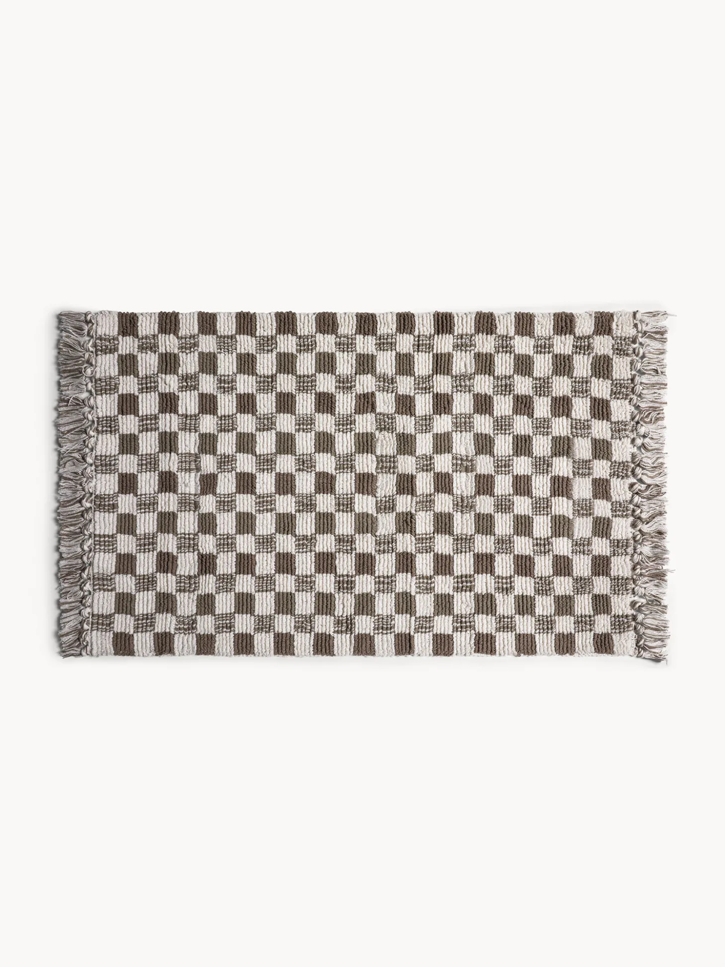 Tappeto bagno in cotone fantasia a scacchiera