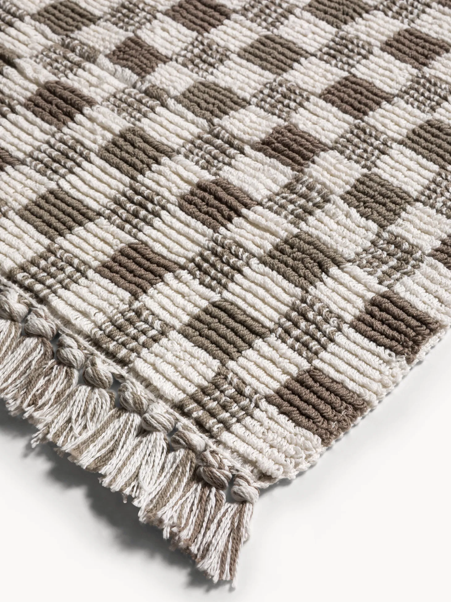 Tappeto bagno in cotone fantasia a scacchiera