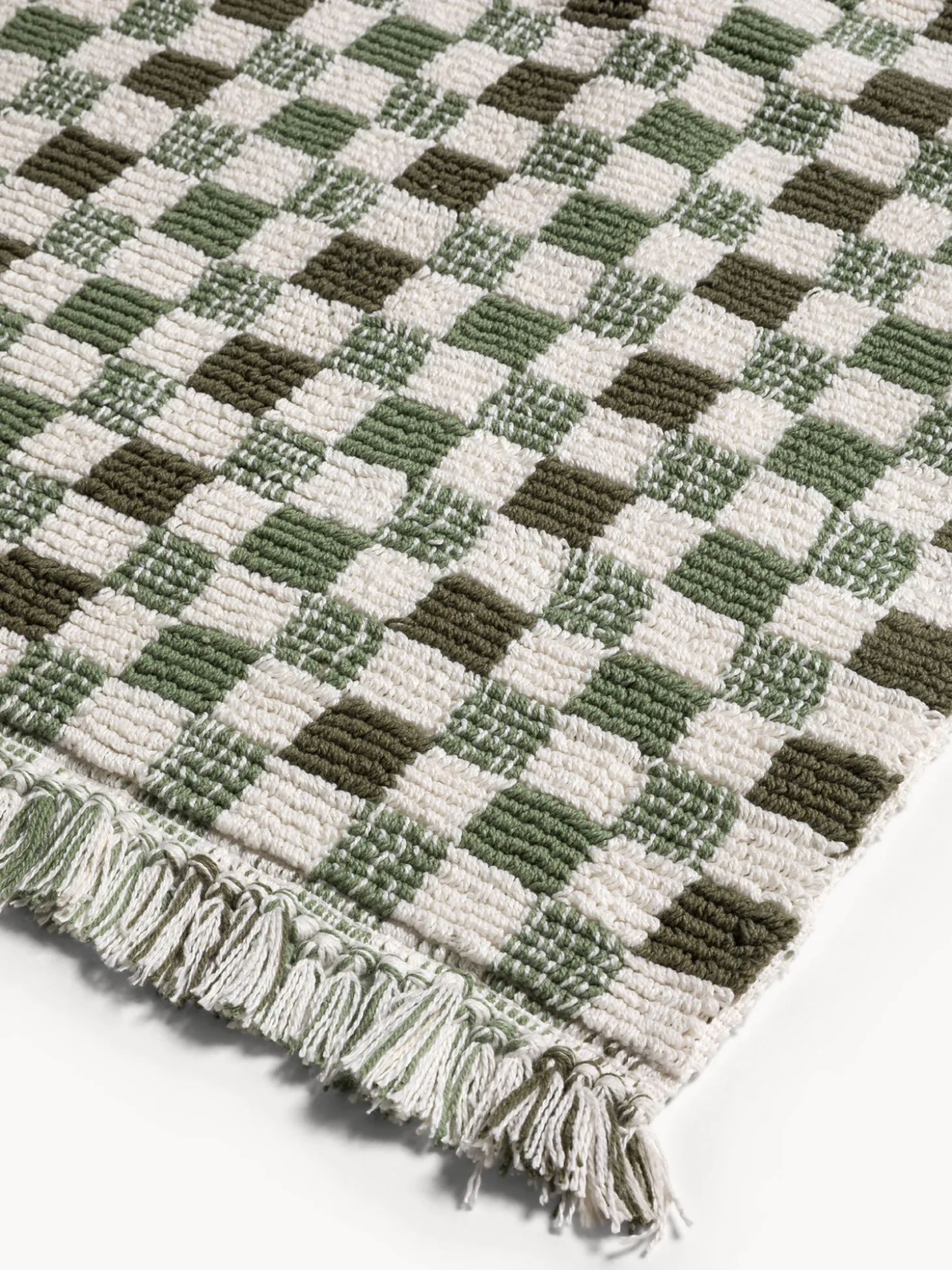 Tappeto bagno in cotone fantasia a scacchiera