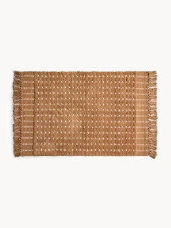 Tappeto bagno in cotone fantasia a trattini