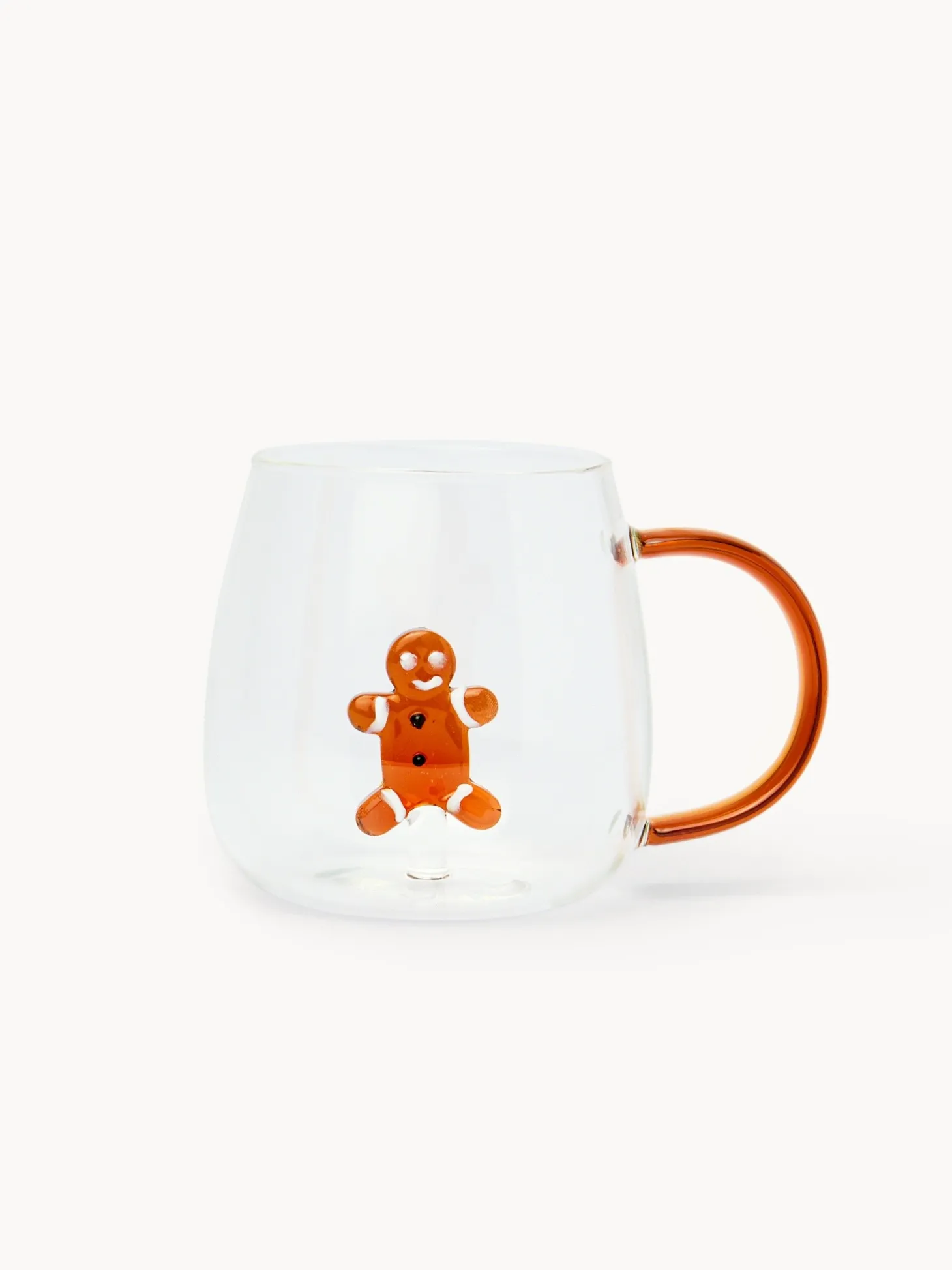Tazza colazione in vetro borosilicato dettaglio gingerbread
