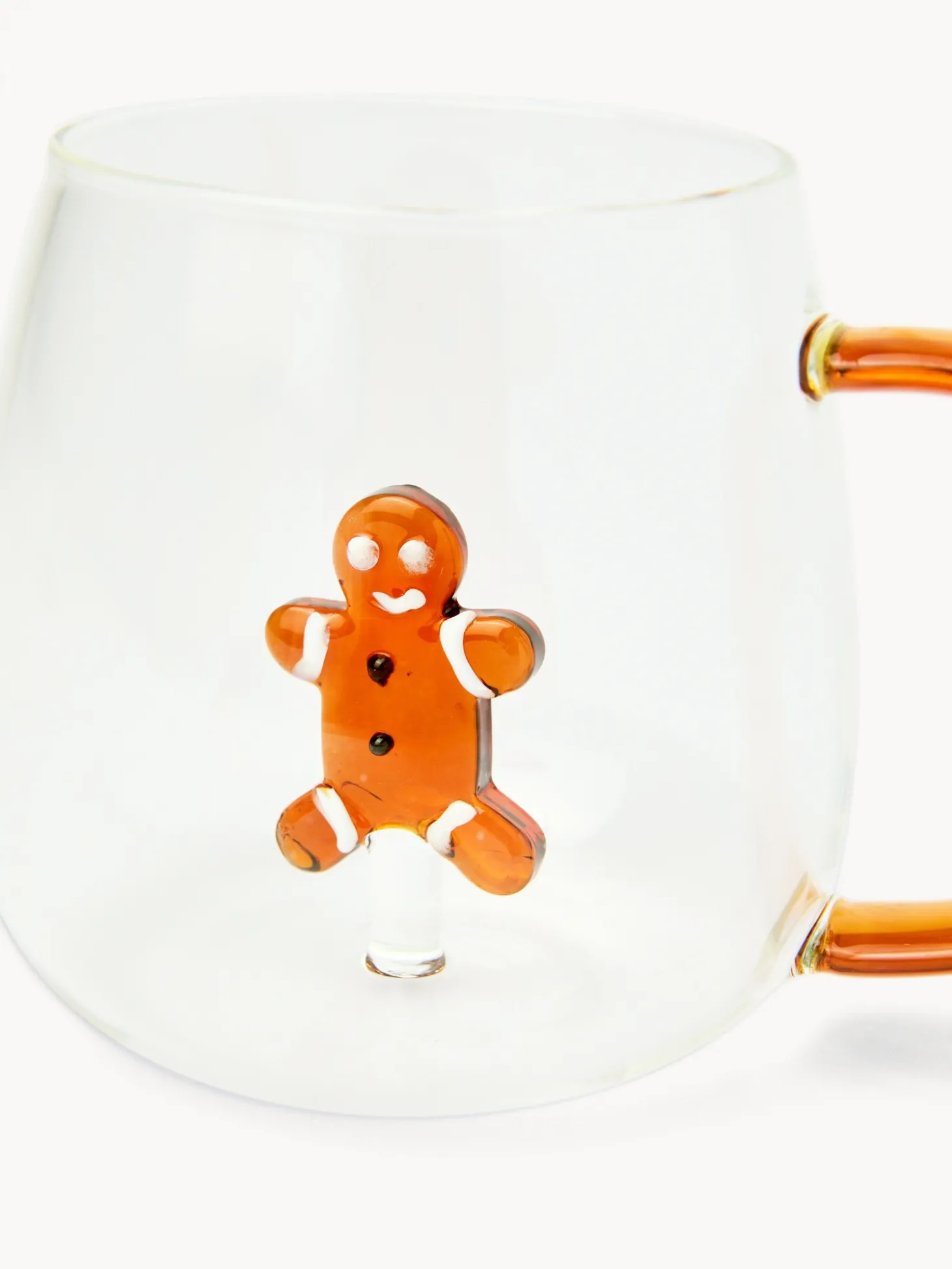 Tazza colazione in vetro borosilicato dettaglio gingerbread
