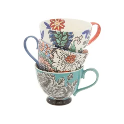 Tazza da colazione stoneware dipinta a mano
