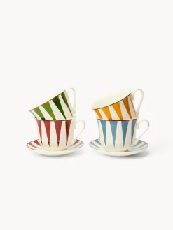 Tazze colazione in new bone china a righe