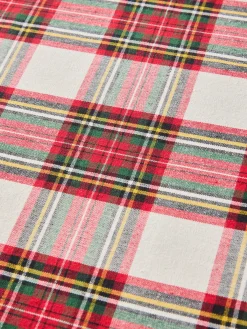Tovaglia rotonda tartan in puro cotone tinto filo