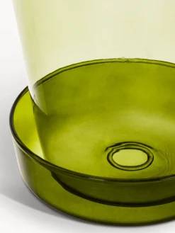 Vaso con piattino in vetro borosilicato