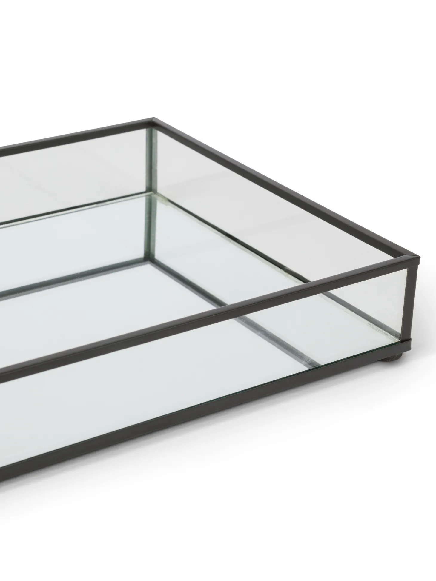Vassoio decorativo vetro bordi neri
