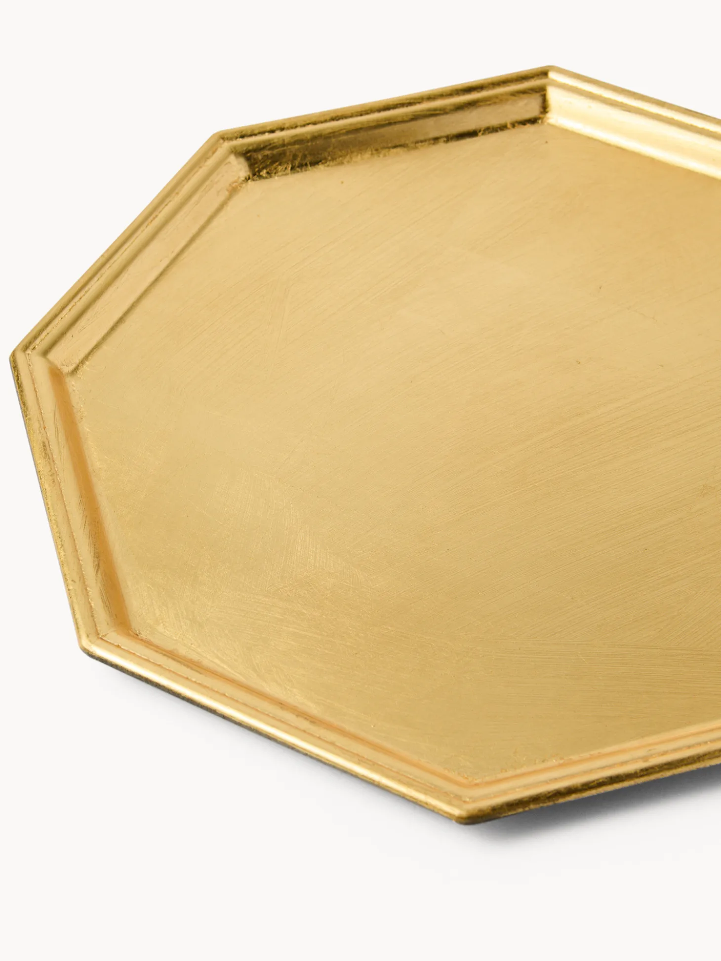 Vassoio ottagonale finitura oro