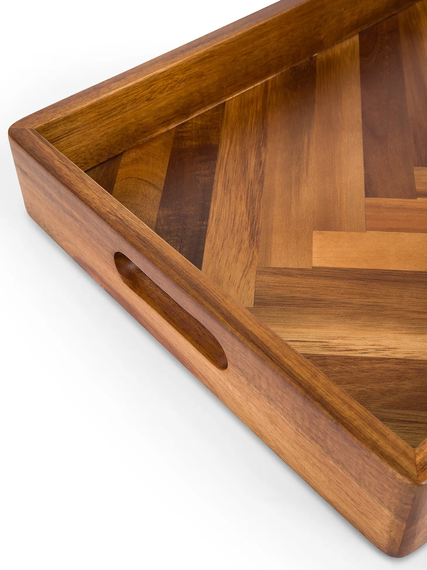 Vassoio rettangolare in legno di acacia