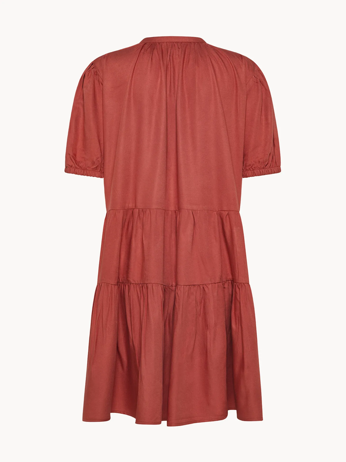 Vestito a balze in twill di cotone